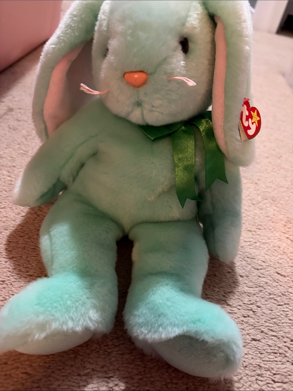 Ty Mint Green Bunny Plush Hippity